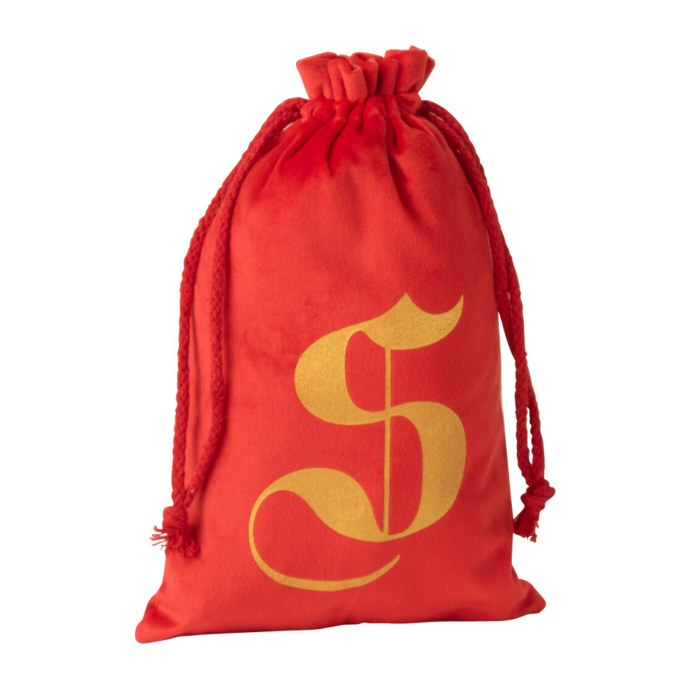 J-Line sac de Noël - velours - rouge - small