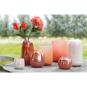 J-Line Vase Juliette Verre Orange/Rose Small