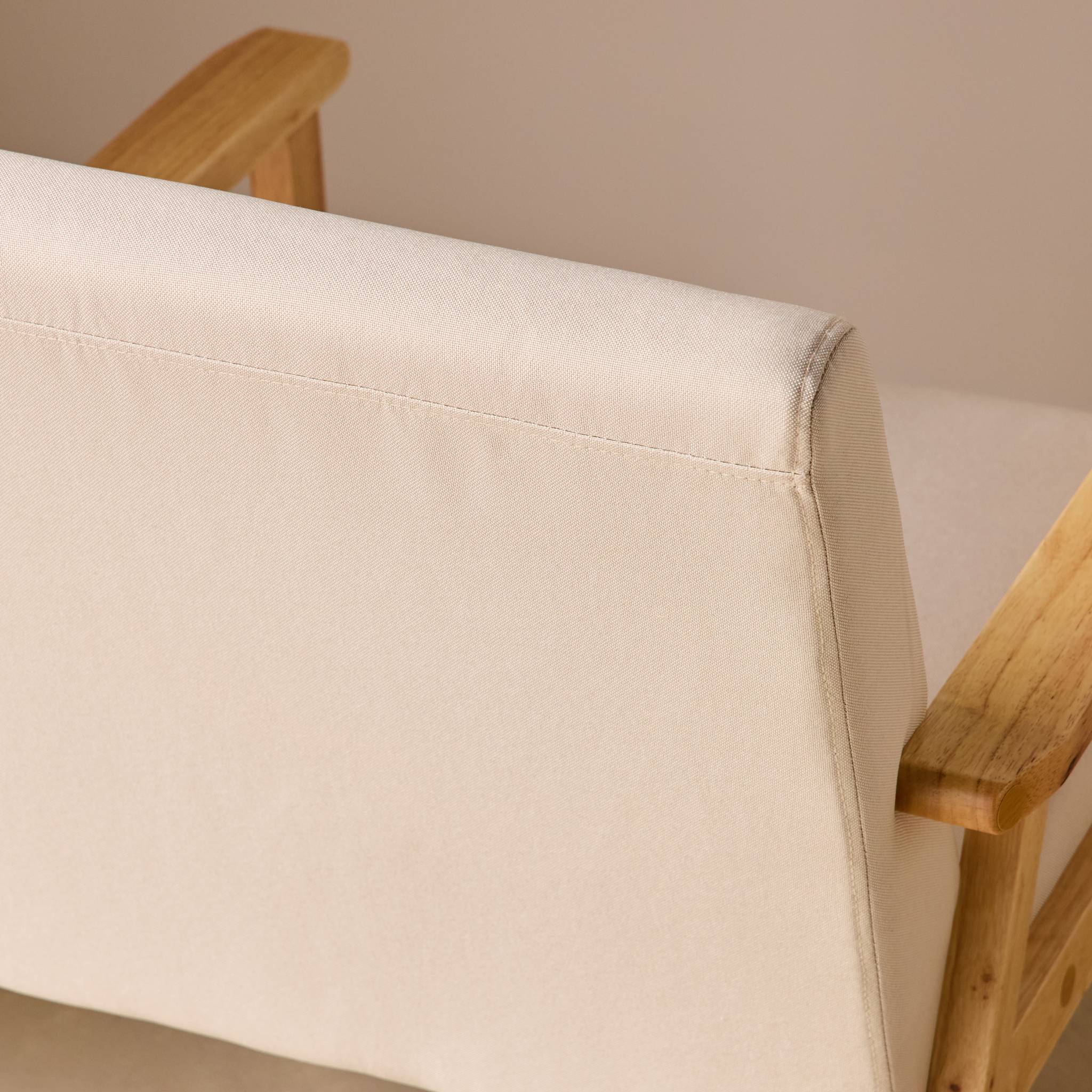 Fauteuil scandinave bois de peuplier, d'hévéa et tissu ISAK