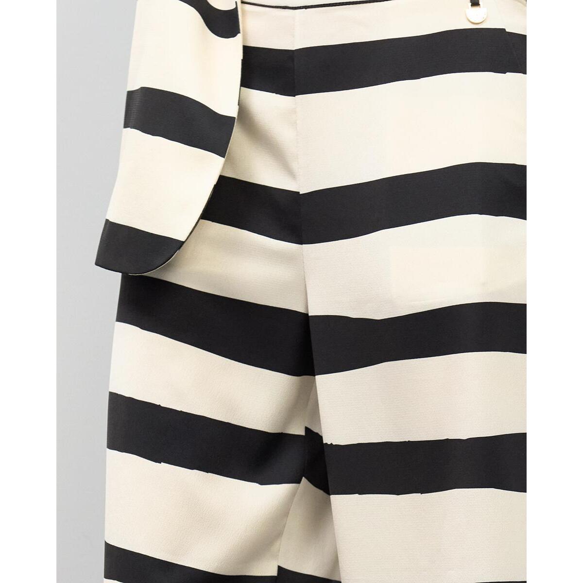 Culottes in raso con righe orizzontali