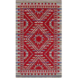 Tappeto Arredo Motivo Tribale Rosso