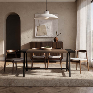 Mesa de comedor Caracas efecto Nogal, 160 cm