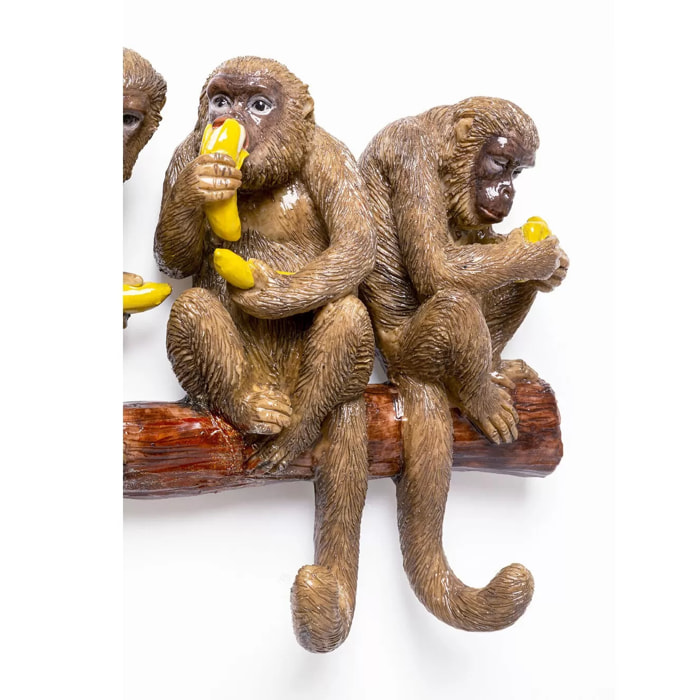 Portemanteau mural singes bananes 57cm Kare Design