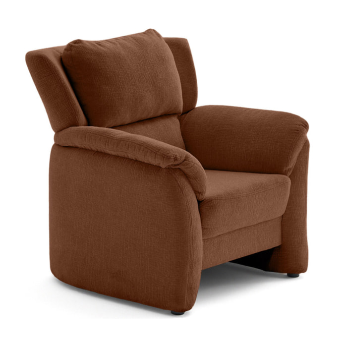 Bastille - fauteuil en tissu velours relief - Terracotta