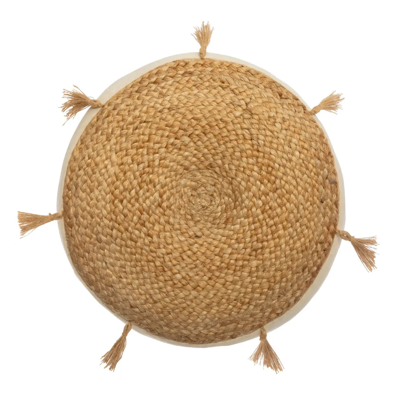 Coussin de sol "Rituality" en jute D38 cm