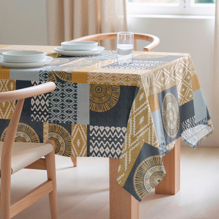 Mantel estampado antimanchas PATCH AZUL