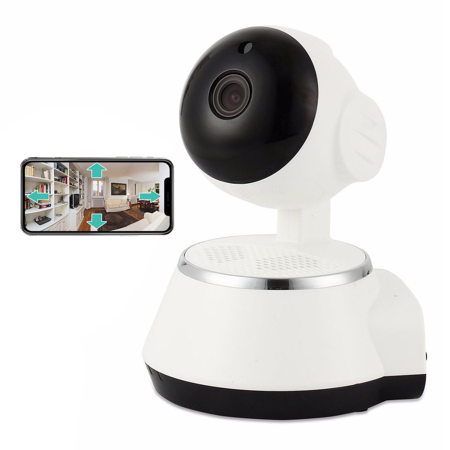 Telecamera IP Wifi motorizzata 360 ° HD 720P, visione notturna, rilevatore di movimento