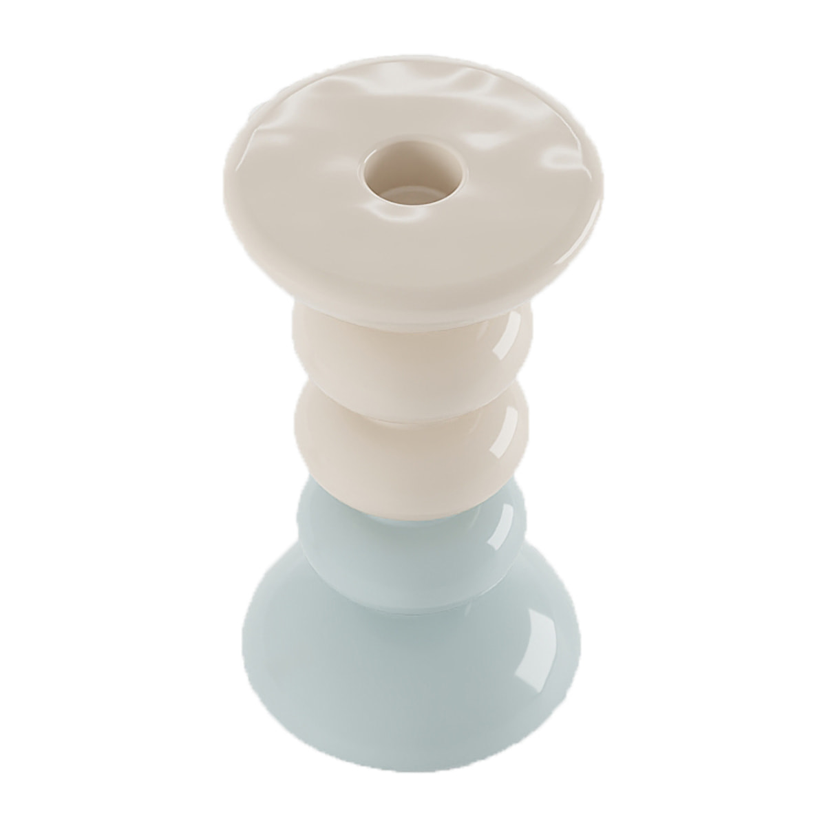 Chelsea - Set de 2 bougeoirs verticaux céramique bicolore