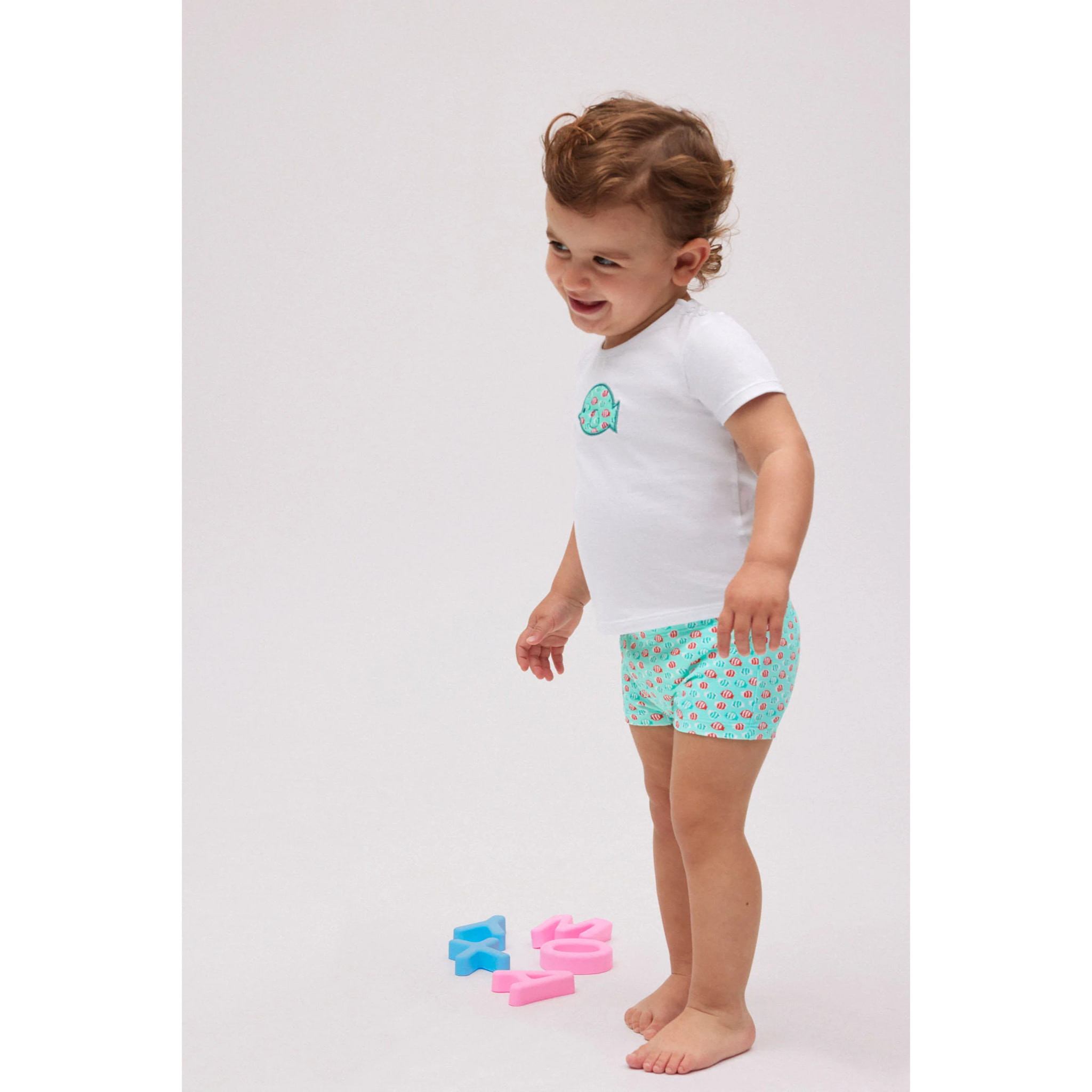 Set costume boxer e maglietta baby fish