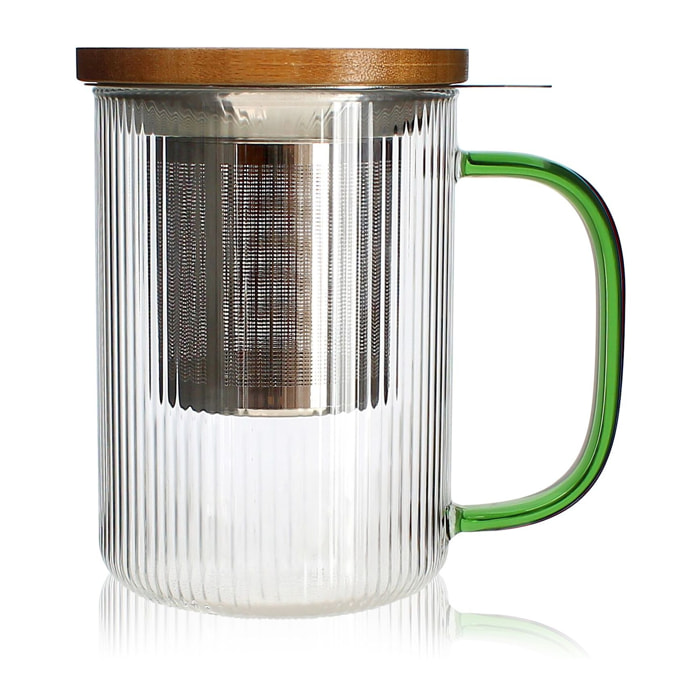 Tisanière en verre et anse jade 475ml KARL