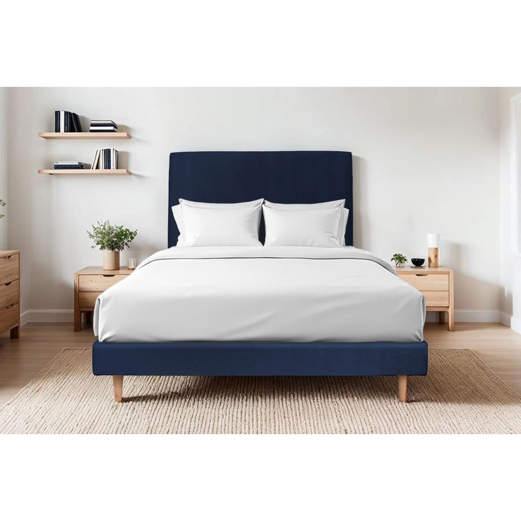 Sommier Kit Velours Ep14 - pieds bois