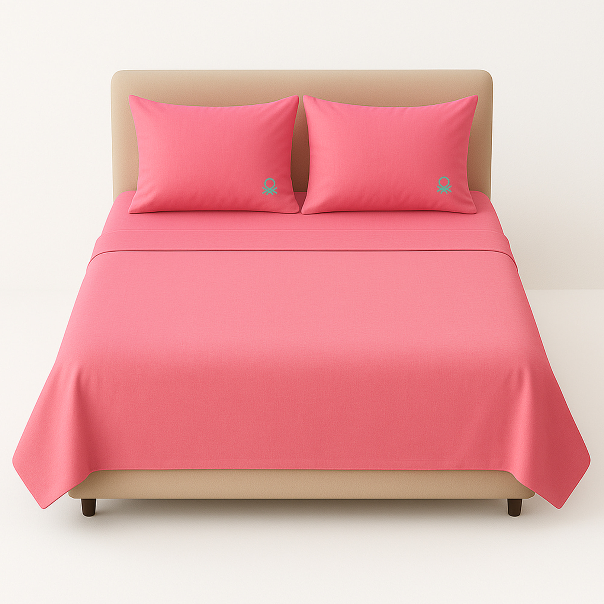 Set 4pzs sabana doble: sabana plana (240x280cm c/ dobladillo simple 5cm) + sabana bajera (160x200+40cm flap) + 2 funda de almohada (50x85cm) 100% alg