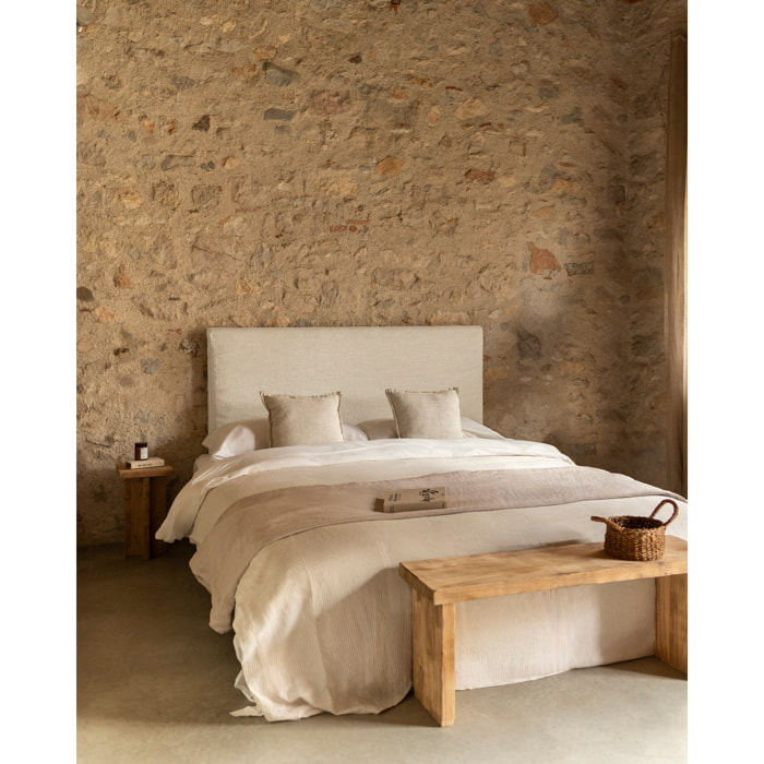 Cabecero tapizado desenfundable de lino blanco de varias medidas