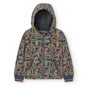 Chaqueta felpa estampada de niña -BCI