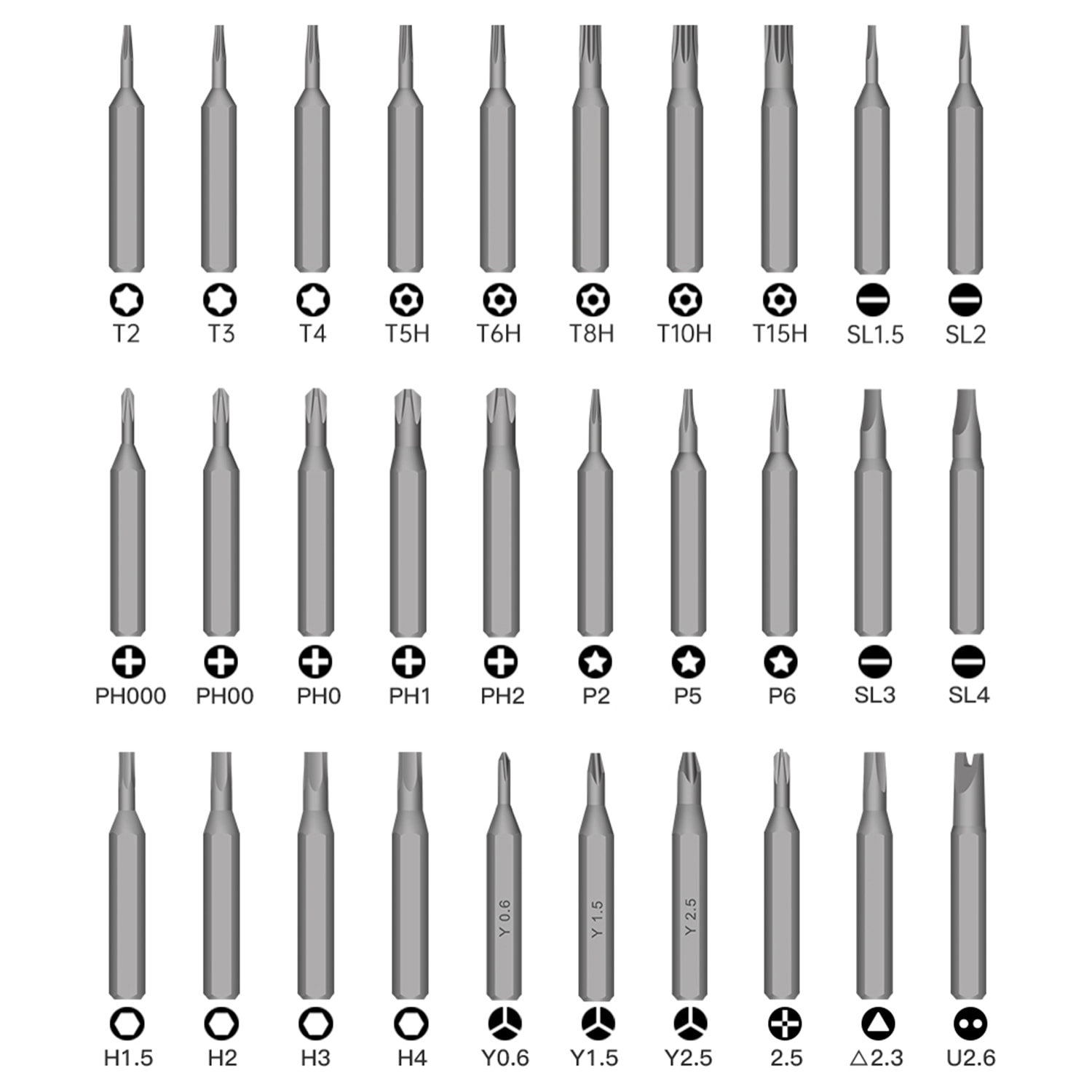 Destornillador eléctrico 33 en 1 con giro bidireccional, luces de trabajo, puntas magnéticas, 200rpm y batería de 350mAh.
