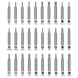 Destornillador eléctrico 33 en 1 con giro bidireccional, luces de trabajo, puntas magnéticas, 200rpm y batería de 350mAh.