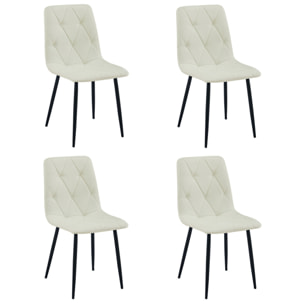 Set di 4 Sedie Libra Beige con Gambe in Metallo Nero