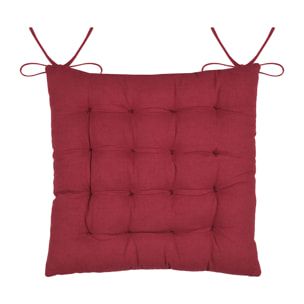 Galette de chaise esprit chalet traditionnel en coton - Rouge