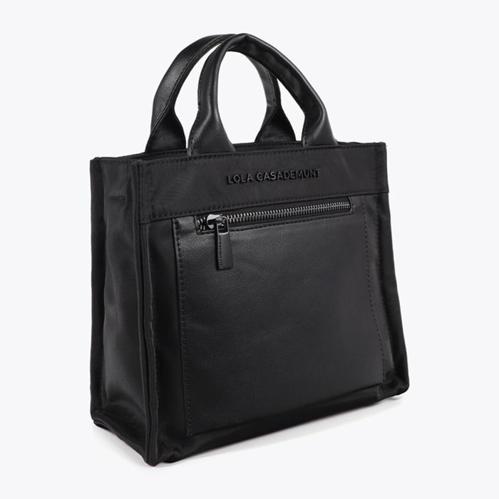 Tracolla in nylon con effetto pelle