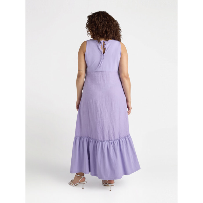 Fiorella Rubino - Vestido largo de punto de lino - Violeta
