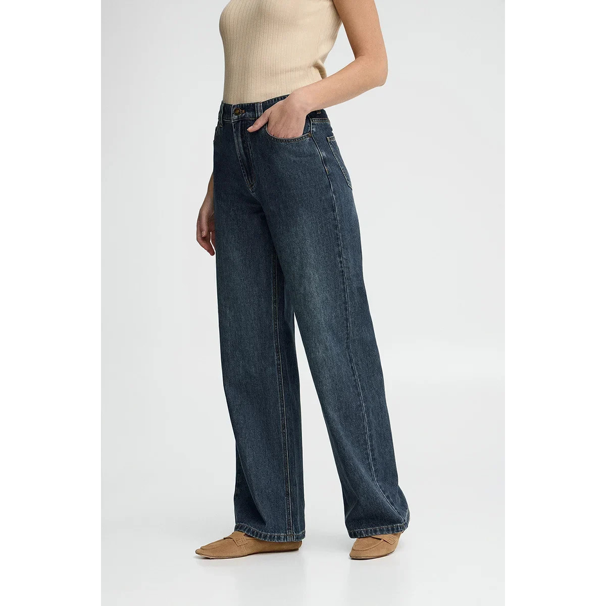 Jeans in denim blu medio dal fit amplio Polo Club