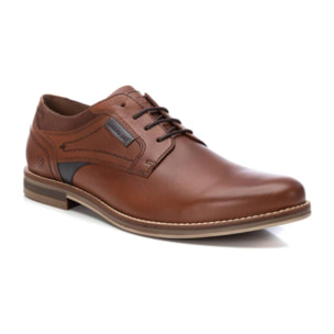 Zapato blucher/derby de piel camel