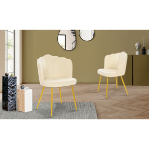 Chaises Arielle pieds dorés