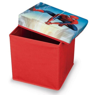 Pouf portagiochi con coperchio Spiderman