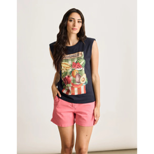 Camiseta Manga Corta Azul Marino - Bangana