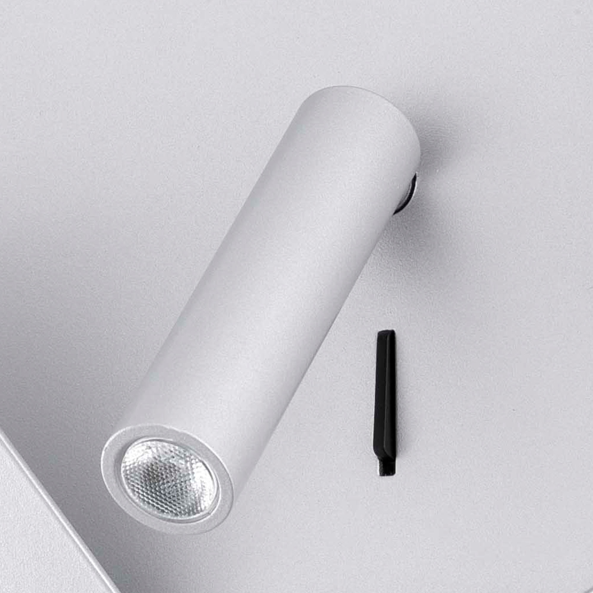 SUAU USB Lampe applique gris avec lecteur gauche