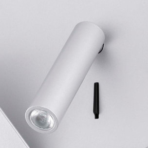 SUAU USB Lampe applique gris avec lecteur gauche