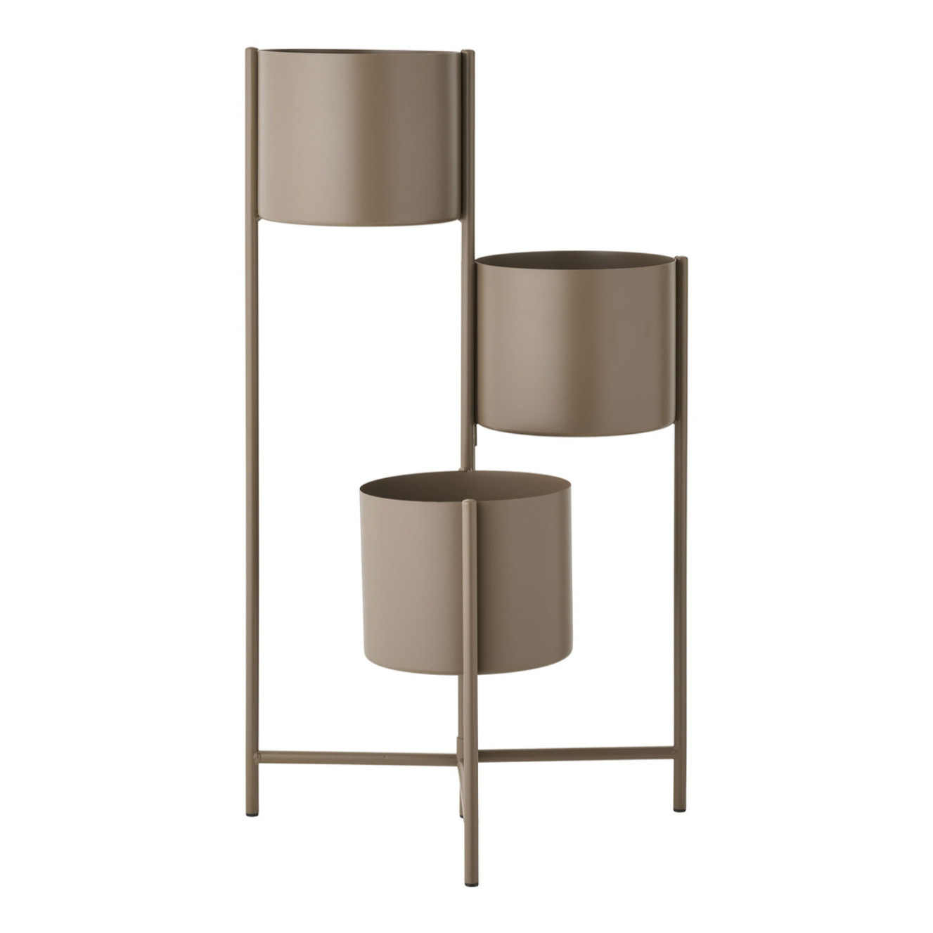 Supporto portavasi a 3 livelli in acciaio marrone 22,5x23x75,5 cm