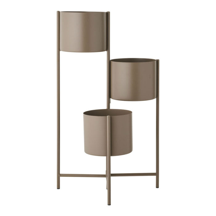 Supporto portavasi a 3 livelli in acciaio marrone 22,5x23x75,5 cm