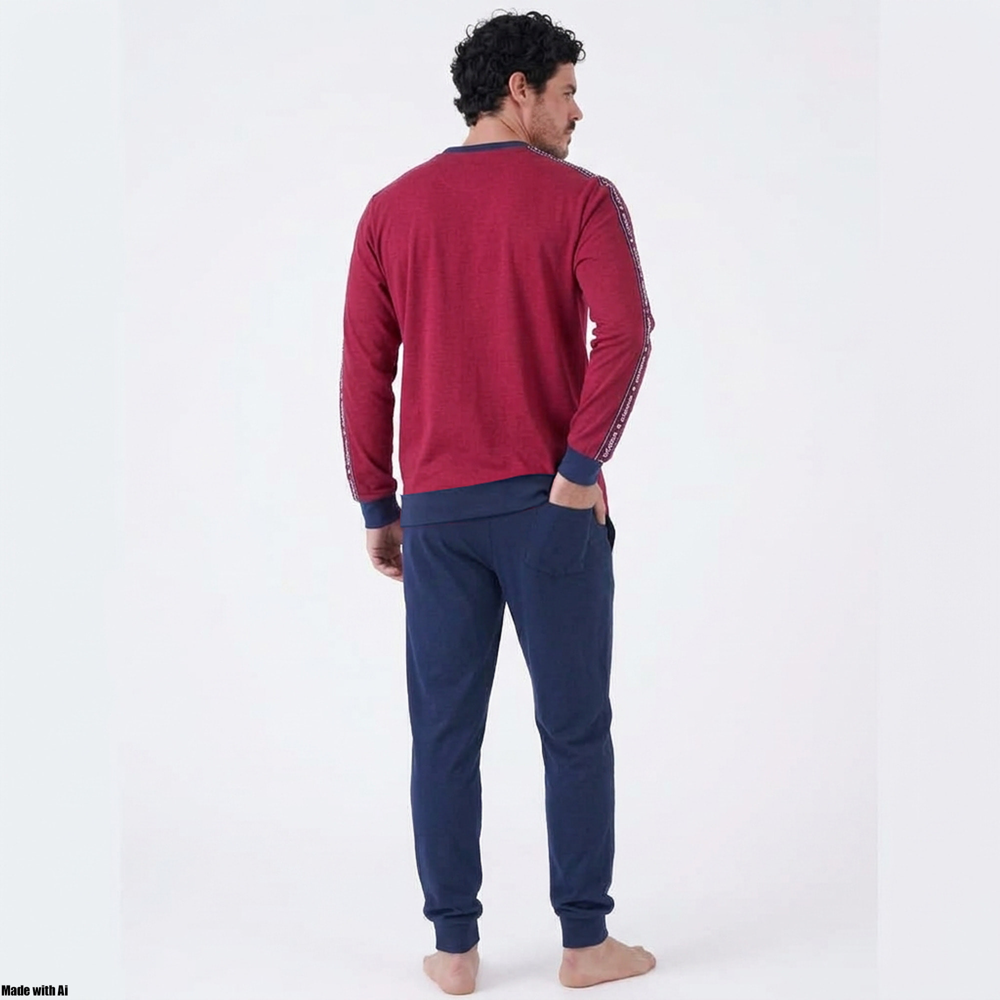 Navigare Pigiama da Uomo in Cotone Interlock Art. 842026 Bordeaux