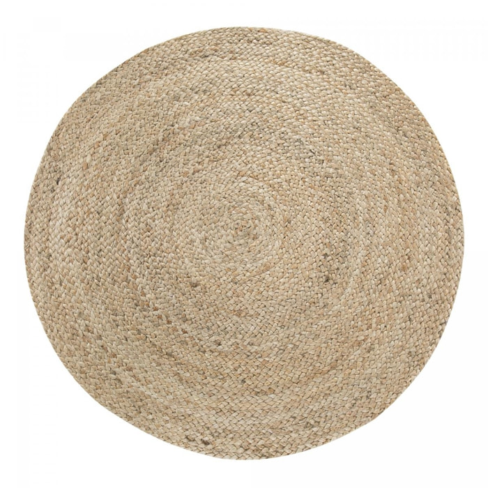 Tapis rond tissé en jute motif uni POMU