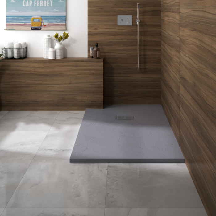 Receveur KINEDO découpable Kinerock Evo biolex rectangle gris pierre