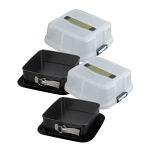 Lot de 2 moules à gâteaux 23/23 cm en acier Zenker Bake Click and Go