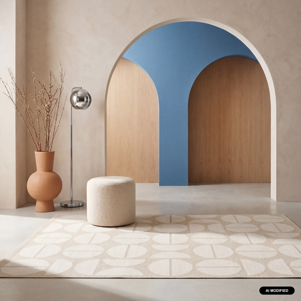 Tapis intérieur/extérieur motifs géométriques crème, beige  MEGAN