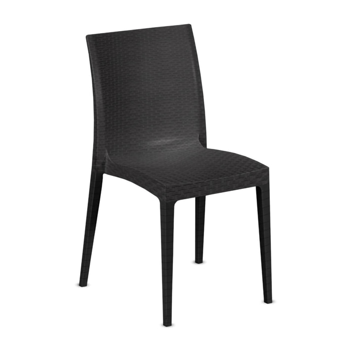 Sedia da esterno Ferla, Sedia outdoor salvaspazio, Impilabile e leggera, Perfetta per giardini e verande, Made in Italy, 42x48 h81 cm, Antracite