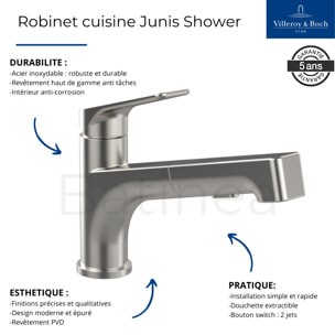 Evier Architectura 60 + Robinet de cuisine Junis Shower