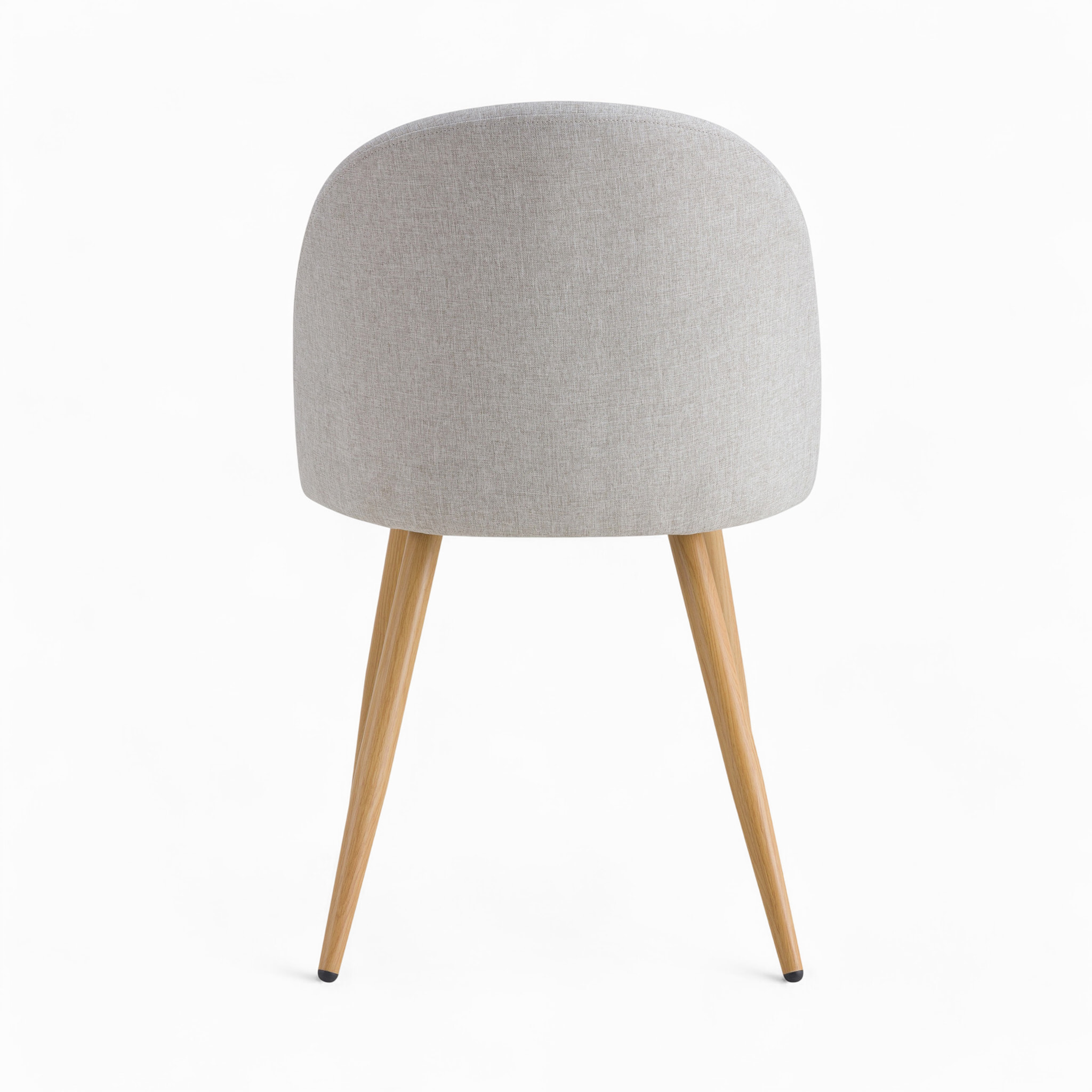 Table et chaises 4 personnes en tissu taupe et bois - Réno