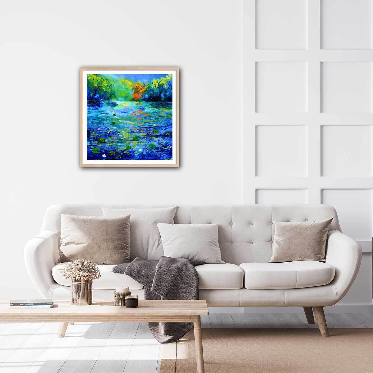 Affiche  nenuphars et nymphéas Affiche + cadre en bois - Chêne