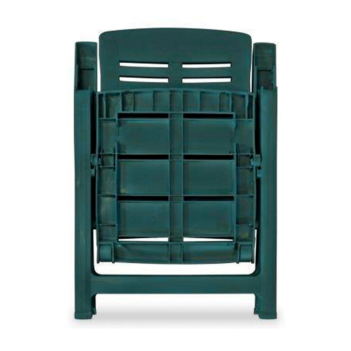 Yuma - Poltrona da giardino in resina. Poltrona pieghevole multiposizione. Sedia da spiaggia con braccioli 60x61xH109 cm verde