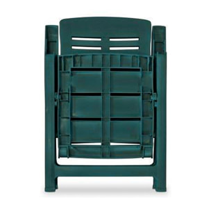 Yuma - Poltrona da giardino in resina. Poltrona pieghevole multiposizione. Sedia da spiaggia con braccioli 60x61xH109 cm verde