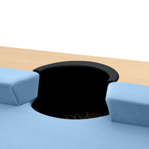 Table de billard convertible bois clair tapis bleu clair - Eddie