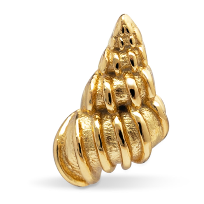 Pendiente Suelto Bali Shell Plata Baño Oro