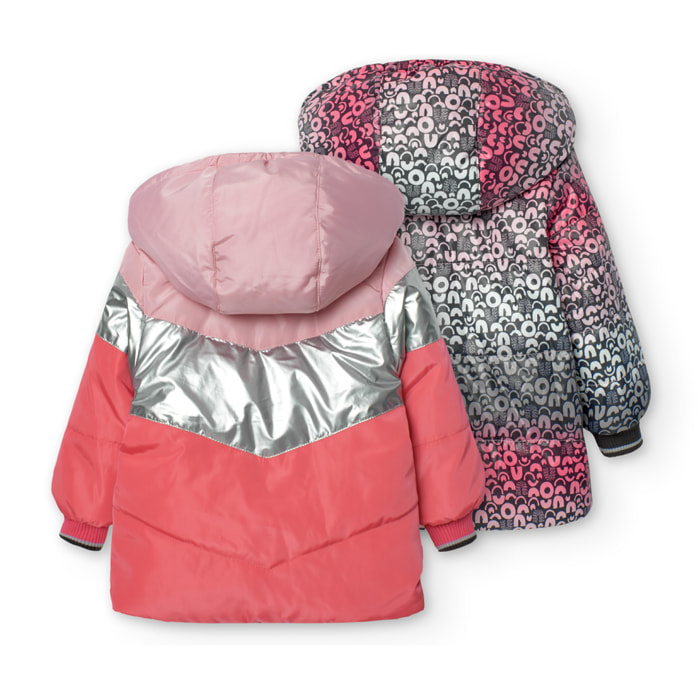 Parka reversible de bebé niña