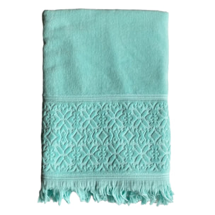 Serviette de bain L éponge velours unie - Romance Aqua - 460g/m²