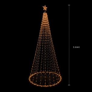 Led/albero 3,60 mt 1070 led da esterno 10% flas - Pezzi 1 - BIANCO - Bianchi Dino SpA