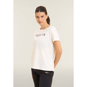 T-shirt con scritta Precious Moments in strass